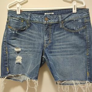 The Sinclair MFGRP. Cut-out distressed frayed Jean shorts Size 31